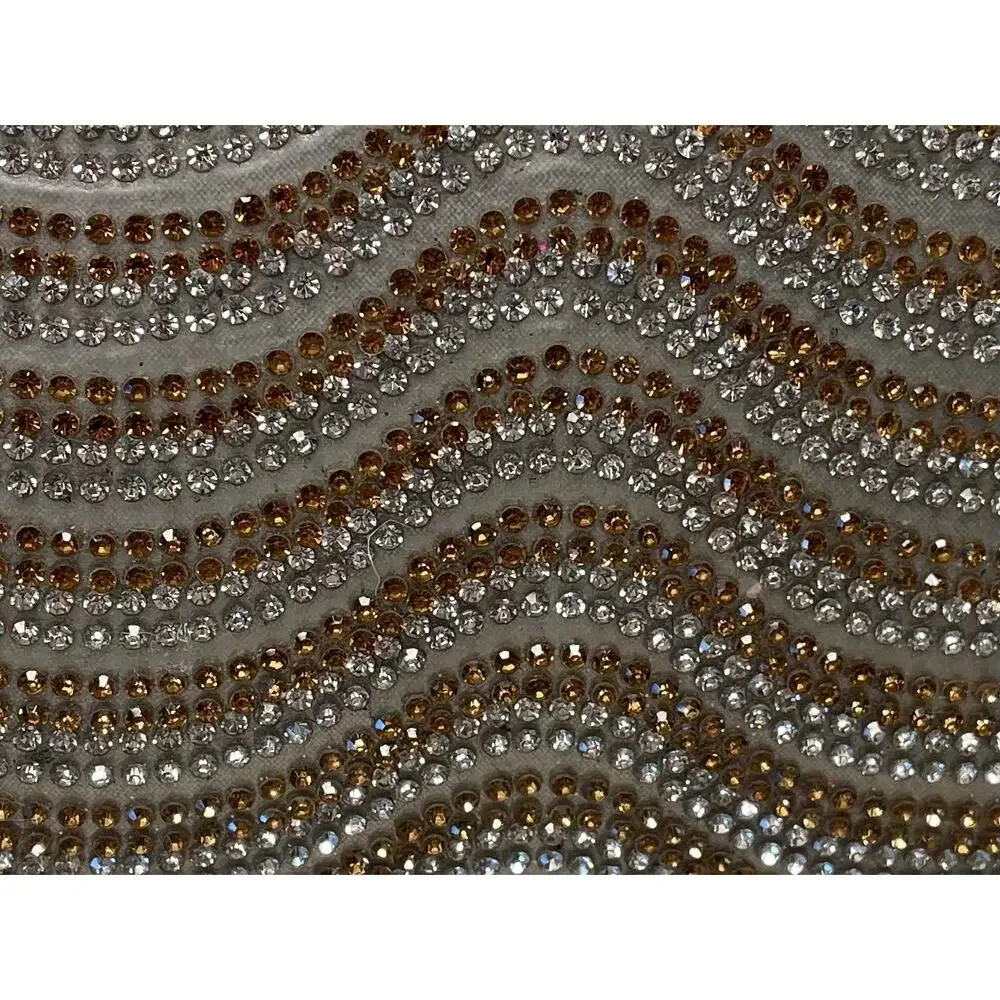 Vintage Gold and Silver Beaded Clutch, Evening Bag, Detachable Strap